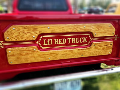 wood, red, vehicle, vintage thumbnail