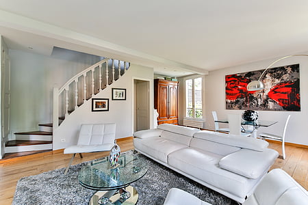 white couch and glass-top center table thumbnail