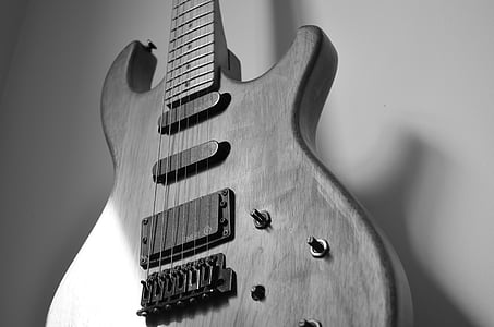 grayscale photo of electric guitar thumbnail