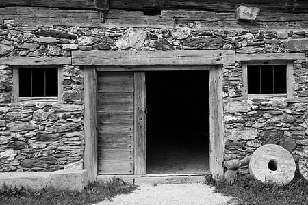 greyscale photography of an empty house thumbnail