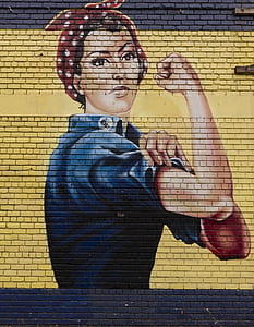 woman wearing polka-dot headband mural thumbnail