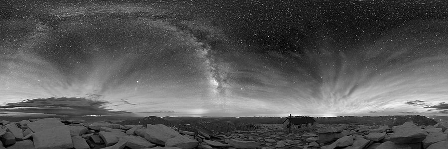 gray scale photo of milky way view in death valley thumbnail