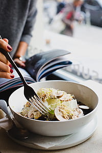 Round White Bowl With Vegetable Salad thumbnail