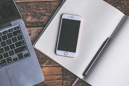 iphone, smartphone, desk, laptop thumbnail