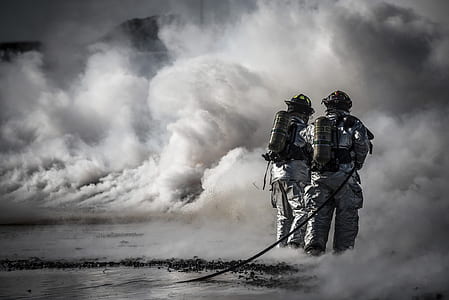 two man in fire suit on smoke thumbnail