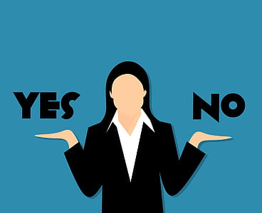 Illustration of balancing yes and no. thumbnail