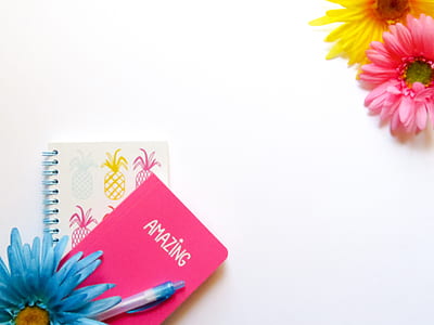 flowers, blue, pen, yellow thumbnail