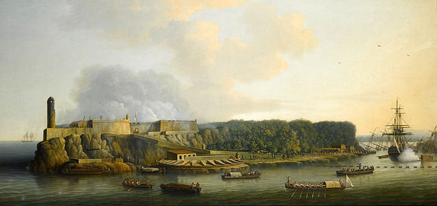Morro Castle landscape in 1762 in Havana, Cuba thumbnail