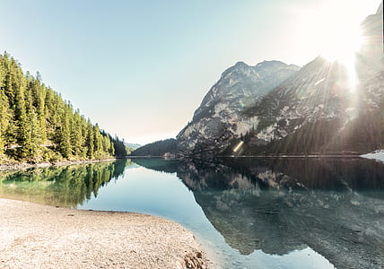 dawn, mountains, nature, sky thumbnail
