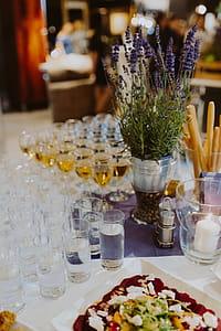 Catering banquet table with different food snacks and appetizers thumbnail