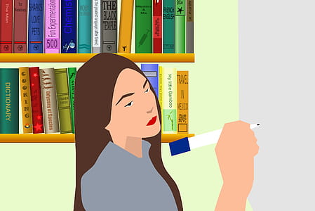 Illustration of teacher in classroom writing on whiteboard thumbnail