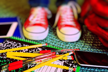 Child’s feet and sneakers at school thumbnail