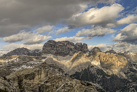 rocky mountain taken under cloudy sky thumbnail