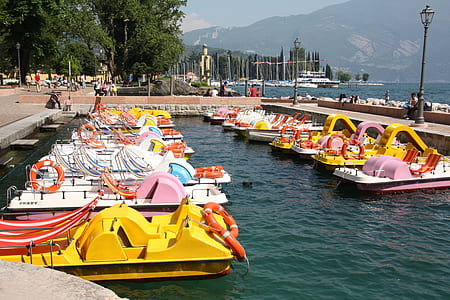 paddle boats on dock thumbnail