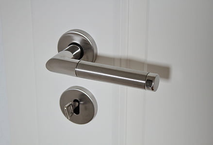 silver door handle and deadbolt with key thumbnail