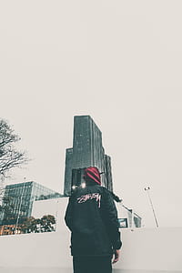 sky, man, person, buildings thumbnail