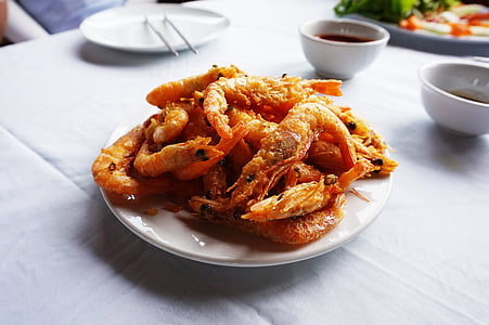fried prawn in white ceramic plate thumbnail