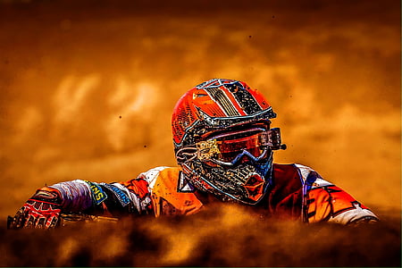 person wearing red and black enduro helmet thumbnail