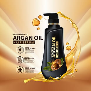 Argan oil hair serum poster vector 08 eps file