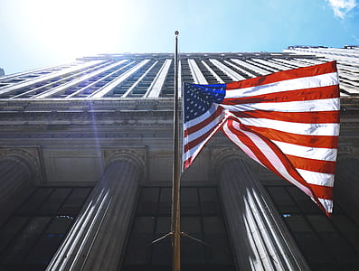 worm's-eye view photography of flag of U.S. America thumbnail