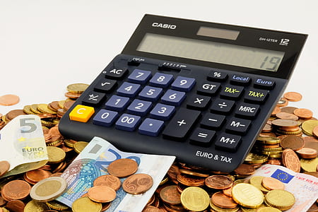 money, calculator, cents, coins thumbnail