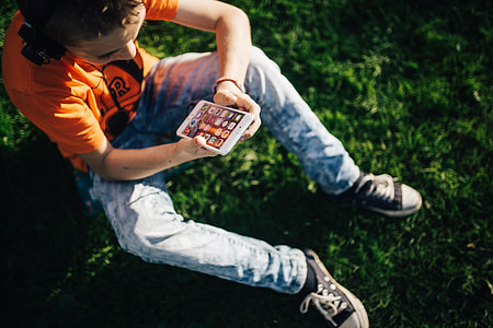 Young boy in the garden thumbnail