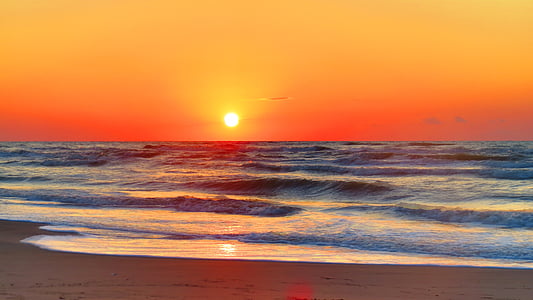 body of water under orange sunset thumbnail