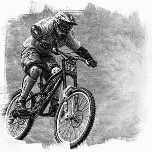 man riding bicycle sketch thumbnail