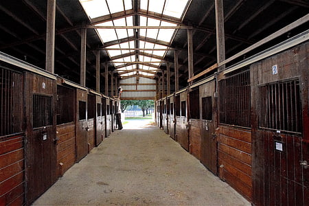 closed doors inside horse stable thumbnail