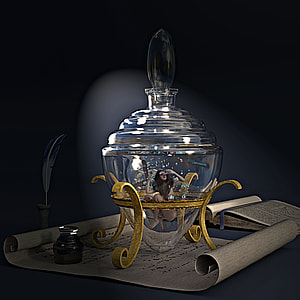 woman inside the clear glass vase thumbnail