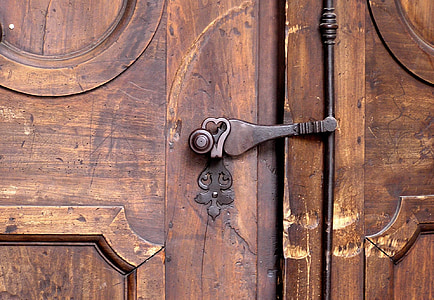 locked brown wooden door thumbnail