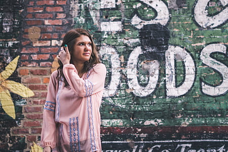 portrait, woman, wall, graffiti thumbnail