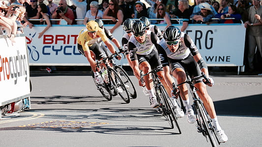 six man riding on a bicycle during race thumbnail