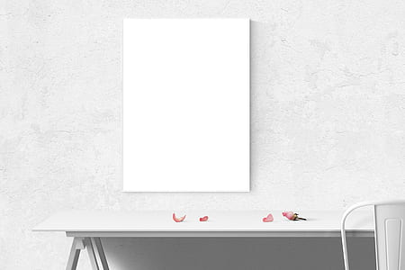 rectangular mirror and white wooden table thumbnail