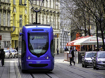 Croatian Tram in Zagreb, Croatia thumbnail