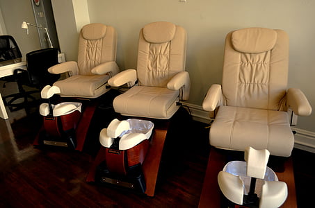 three brown foot spa chairs thumbnail