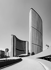 grayscale photography of buildings thumbnail