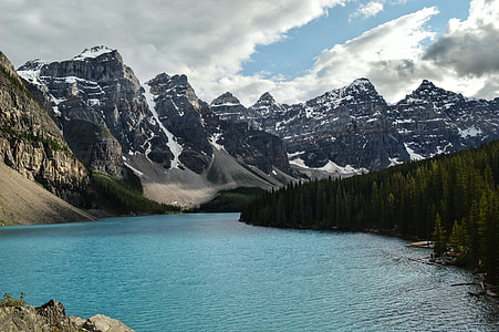 body of water near mountains thumbnail