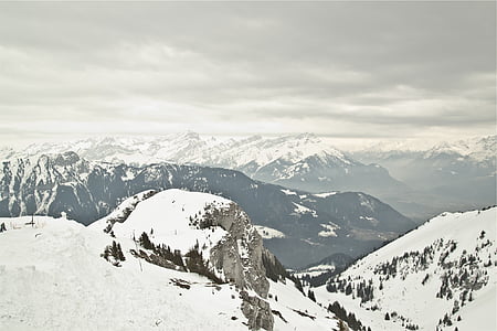 aerial view photography of white mountain alps thumbnail