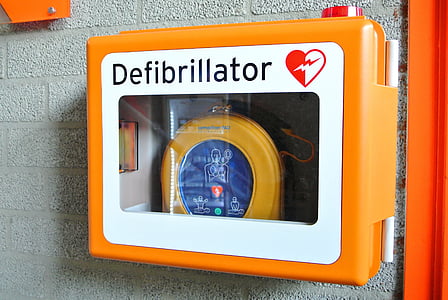 orange and white Defibrillator box thumbnail
