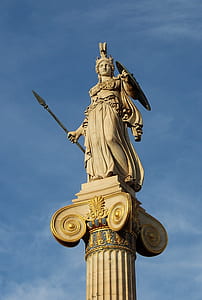 athene, statue, athene-pillar, athens, greek goddess thumbnail
