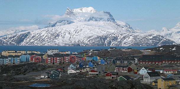 Nuuk city below Sermitsia in Greenland thumbnail
