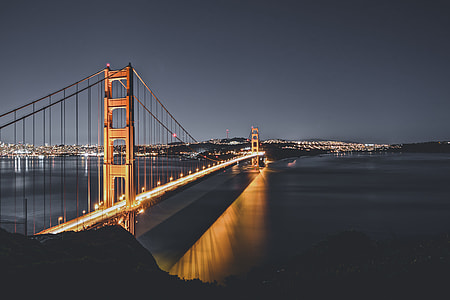 Golden Gate bridge during night time thumbnail