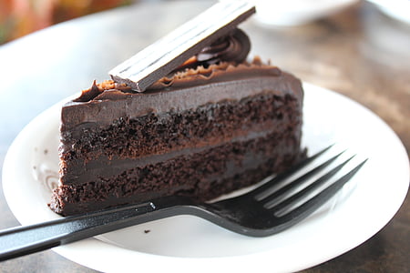 chocolate cake on round white plate thumbnail