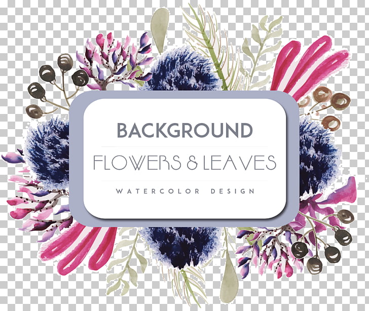Watercolor painting, Watercolor purple flowers borders, Background Flowers & Leaves wall decor PNG clipart