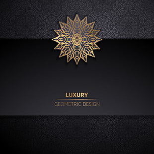 Luxury ornamental mandala design background in gold color eps file
