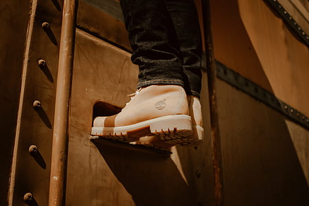 closeup of Timberland work boots thumbnail