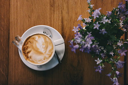 caffeine, coffee, cup, flowers thumbnail