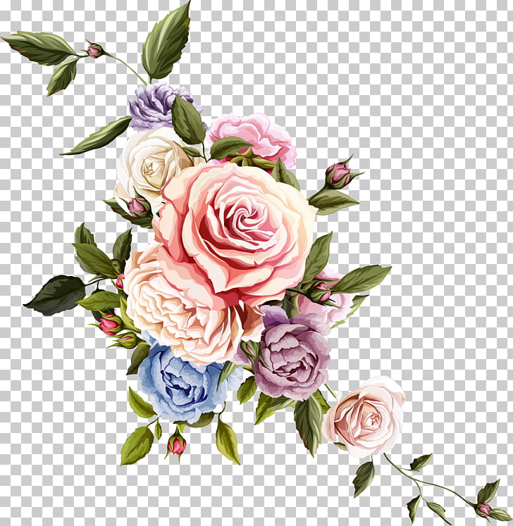 Flower Floral design Rose Drawing, beautiful flower, pink and green flower art PNG clipart