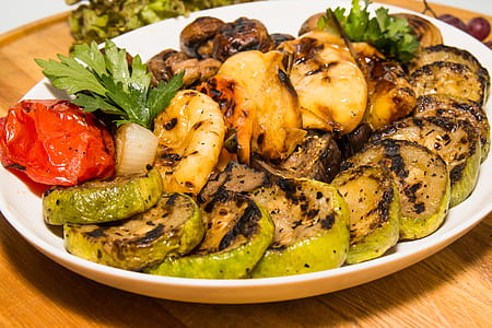grilled vegetable salad on plate thumbnail
